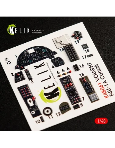 F4U-1A Corsair interior 3D decals for Tamiya kit, 1/48 - Kelik K48061