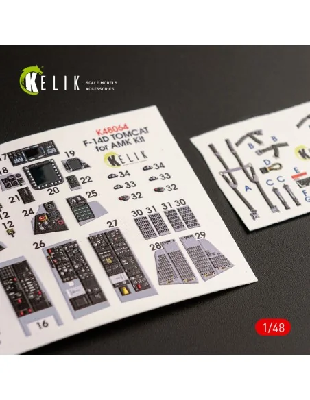 F-14D Tomcat interior 3D decals for AMK kit, 1/48 - Kelik K48064