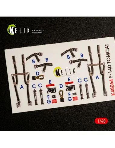 F-14D Tomcat interior 3D decals for AMK kit, 1/48 - Kelik K48064