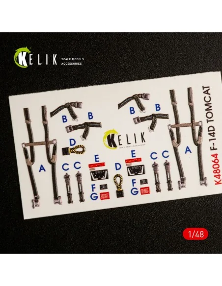 [NO_DESC] F-14D Tomcat interior 3D decals for AMK kit, 1/48 - Kelik...