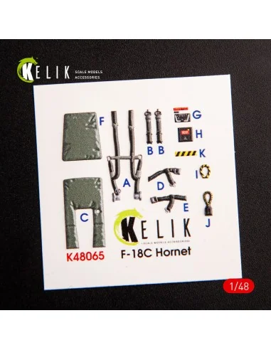 F-18C Hornet interior 3D decals for Hasegawa kit, 1/48 - Kelik K48065