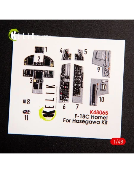 F-18C Hornet interior 3D decals for Hasegawa kit, 1/48 - Kelik K48065