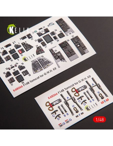 [NO_DESC] F-14B Tomcat interior 3D decals for GWH kit, 1/48 - Kelik...