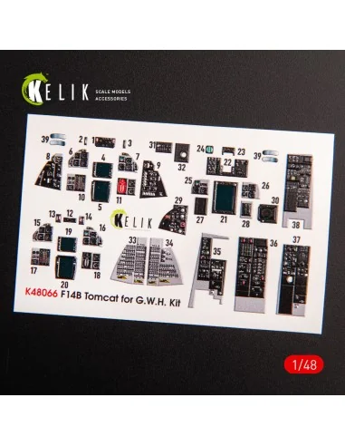 F-14B Tomcat interior 3D decals for GWH kit, 1/48 - Kelik K48066