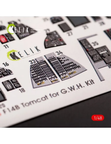 [NO_DESC] F-14B Tomcat interior 3D decals for GWH kit, 1/48 - Kelik...