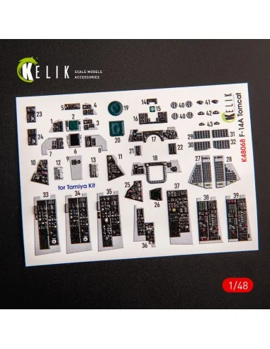 F-14A Tomcat late interior 3D decals for Tamiya kit, 1/48 - Kelik K...