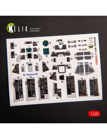 F-14A Tomcat late interior 3D decals for Tamiya kit, 1/48 - Kelik K...