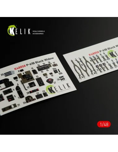[NO_DESC] P-61B 'Black Widow' interior 3D decals for GWH kit, 1/48 ...