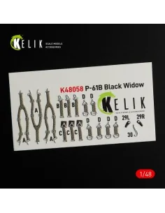 [NO_DESC] P-61B 'Black Widow' interior 3D decals for GWH kit, 1/48 ... 2