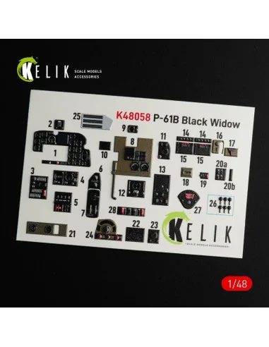 [NO_DESC] P-61B 'Black Widow' interior 3D decals for GWH kit, 1/48 ...