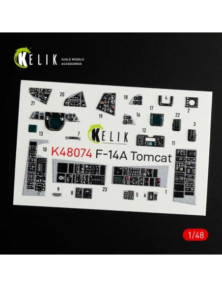 F-14A Tomcat interior 3D decals for Italeri kit, 1/48 - Kelik K48074