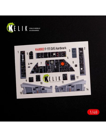 F-111 D/E Aardvark interior 3D decals for HobbyBoss kit, 1/48 - Kel...