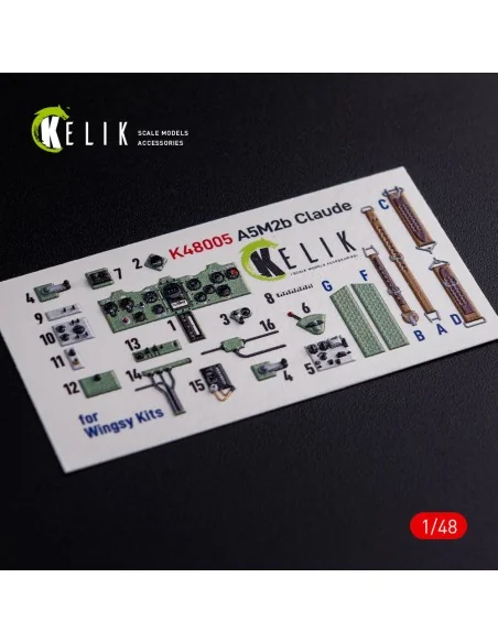 A5M2B Claude interior 3D decals for WingsyKits kit, 1/48 - Kelik K4...