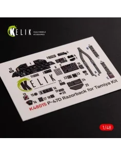 P-47D Razorback interior 3D decals for Tamiya kit, 1/48 - Kelik K48015