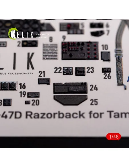 P-47D Razorback interior 3D decals for Tamiya kit, 1/48 - Kelik K48015