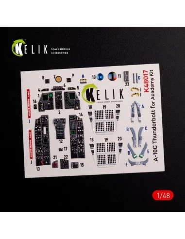 A-10C Thunderbolt interior 3D decals for Academy kit, 1/48 - Kelik ...