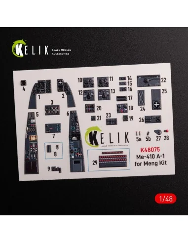 Messerschmitt Me-410 A1 interior 3D decals for Meng Model kit, 1/48...