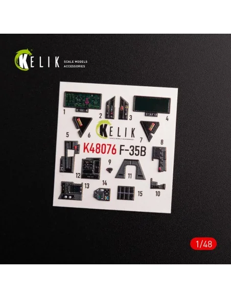 F-35B interior 3D decals for Tamiya kit, 1/48 - Kelik K48076