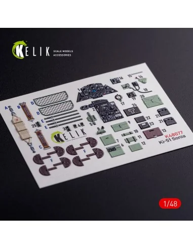 Ki-51 Sonia interior 3D decals for WingsyKits kit, 1/48 - Kelik K48077