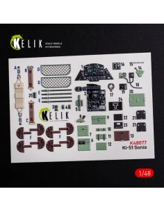 Ki-51 Sonia interior 3D decals for WingsyKits kit, 1/48 - Kelik K48077 2