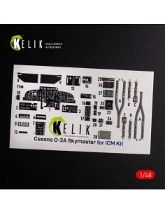 O-2A Skymaster interior 3D decals small version for ICM kit, 1/48 -... 2