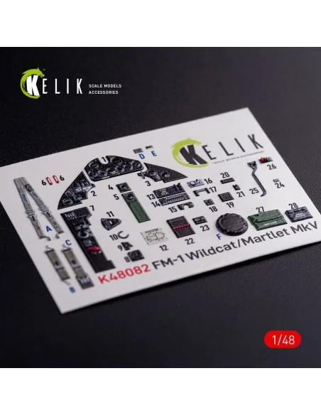 FM-1 Wildcat/Martlet Mk.V interior 3D decals for Tamiya kit, 1/48 -...