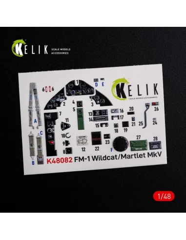 FM-1 Wildcat/Martlet Mk.V interior 3D decals for Tamiya kit, 1/48 -...