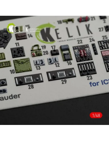 B-26B Marauder interior 3D decals for ICM kit, 1/48 - Kelik K48084