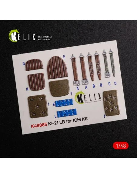 KI-21 interior 3D decals for ICM kit, 1/48 - Kelik K48085