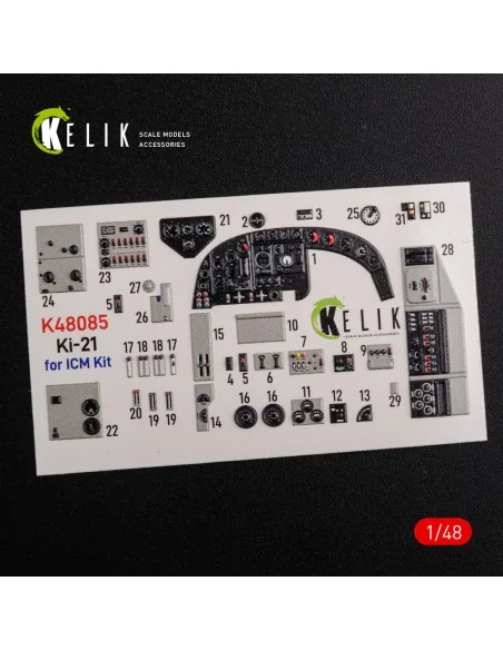 [NO_DESC] KI-21 interior 3D decals for ICM kit, 1/48 - Kelik K48085