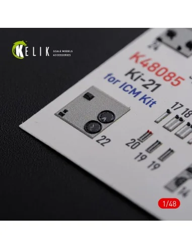 KI-21 interior 3D decals for ICM kit, 1/48 - Kelik K48085
