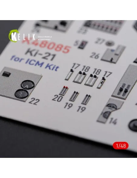 KI-21 interior 3D decals for ICM kit, 1/48 - Kelik K48085