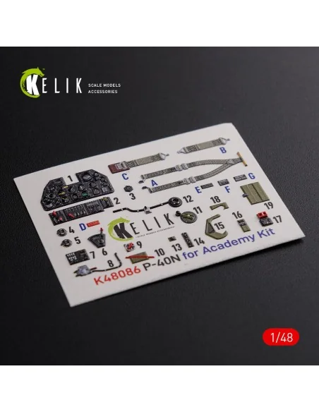 [NO_DESC] P-40N interior 3D decals for Academy kit, 1/48 - Kelik K4...