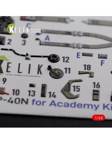 P-40N interior 3D decals for Academy kit, 1/48 - Kelik K48086