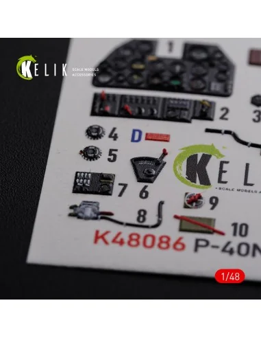 P-40N interior 3D decals for Academy kit, 1/48 - Kelik K48086