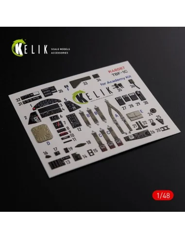TBF-1C interior 3D decals for Academy kit, 1/48 - Kelik K48087
