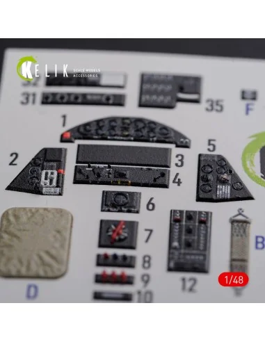 TBF-1C interior 3D decals for Academy kit, 1/48 - Kelik K48087