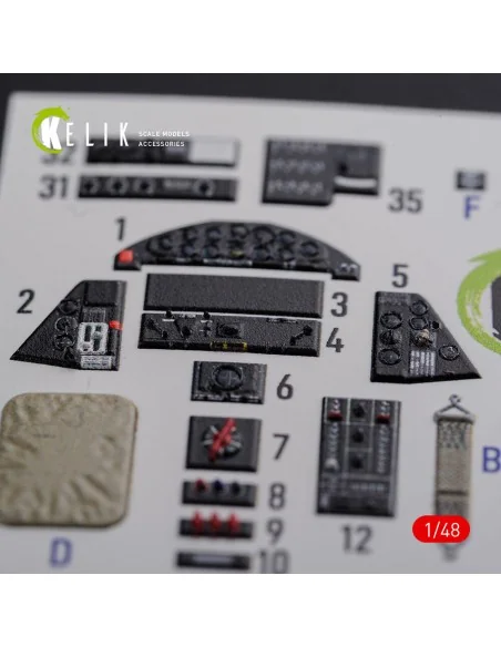 TBF-1C interior 3D decals for Academy kit, 1/48 - Kelik K48087