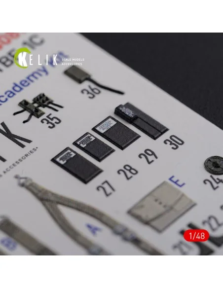 TBF-1C interior 3D decals for Academy kit, 1/48 - Kelik K48087