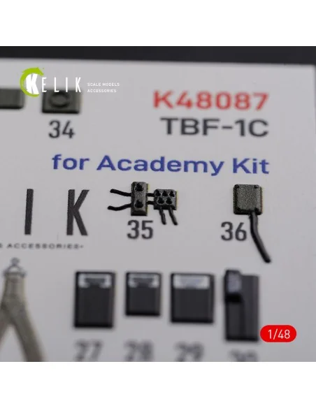TBF-1C interior 3D decals for Academy kit, 1/48 - Kelik K48087
