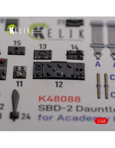 SBD-2 Dauntless interior 3D decals for Academy kit, 1/48 - Kelik K4...