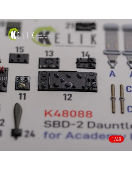 SBD-2 Dauntless interior 3D decals for Academy kit, 1/48 - Kelik K4...