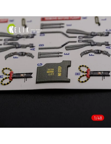 F-4J Phantom II interior 3D decals for Academy kit, 1/48 - Kelik K4...