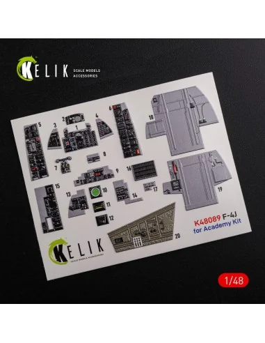 F-4J Phantom II interior 3D decals for Academy kit, 1/48 - Kelik K4...