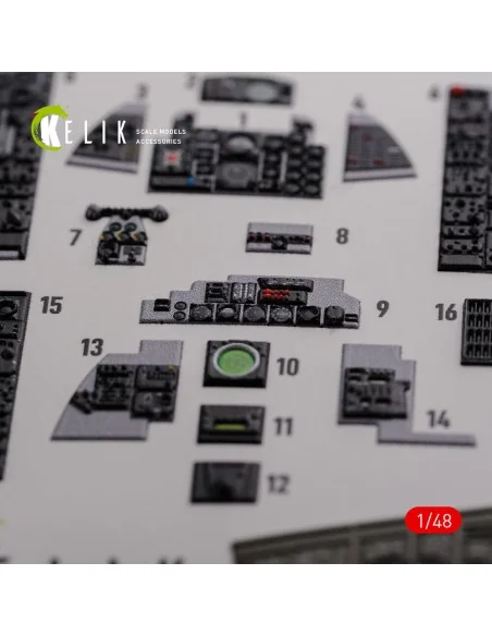 F-4J Phantom II interior 3D decals for Academy kit, 1/48 - Kelik K4...