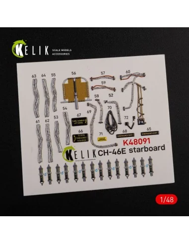 CH-46E Cargo compartment interior 3D decals for Academy kit, 1/48 -...