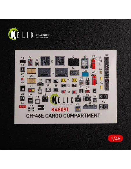 CH-46E Cargo compartment interior 3D decals for Academy kit, 1/48 -...