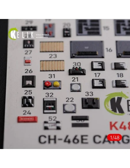 CH-46E Cargo compartment interior 3D decals for Academy kit, 1/48 -...