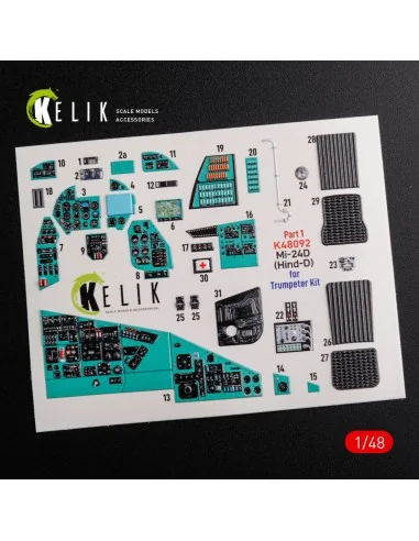 [NO_DESC] Mi-24D (Hind-D) interior 3D decals for Trumpeter kit, 1/4...