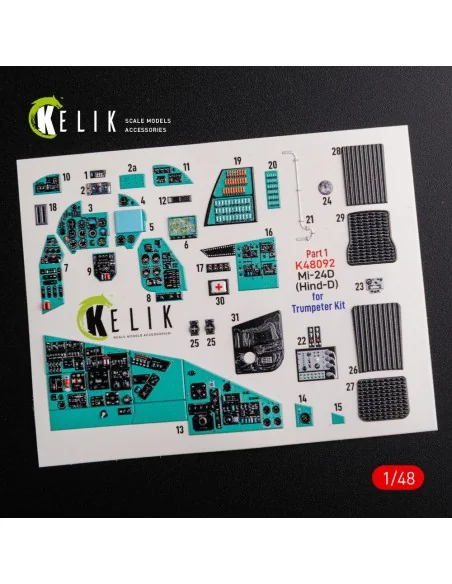 Mi-24D (Hind-D) interior 3D decals for Trumpeter kit, 1/48 - Kelik ...